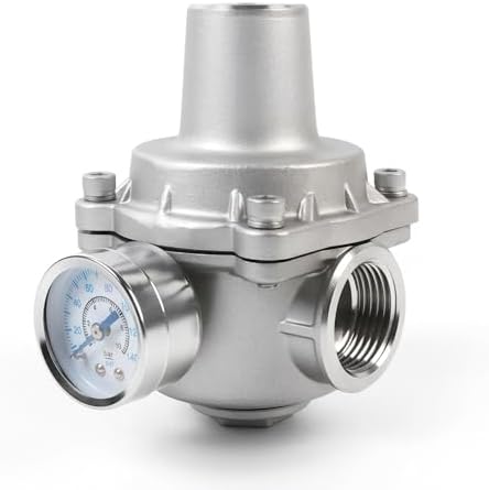 Water Pressure Regulator valve with Gauge, 1" NPT Adjustable RV Water Pressure Regulator, 304 Stainless Steel Water Pressure Reducing Valve for Garden, Home, Industrial Use - Image 5
