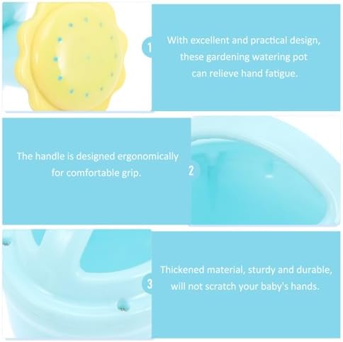 STOBOK 2Pcs Kids Watering Cans – Sky-Blue Plastic Gardening Tools for Toddlers, Water Kettles Toys for Indoor & Outdoor Playing, 7.87 x 5.70 x 4.13 inches - Image 4