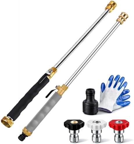 Jet Nozzle Power Washer for Garden Hose,2026 Upgraded 2-In-1 High Pressure Wand with 3 Adjustable Nozzles and Quick Connectors with Three Spray Modes,for Car Washing Garden Outdoor Cleaning (2Colors) by Unknown