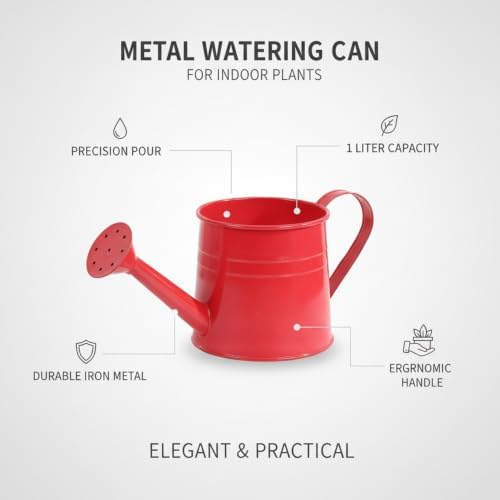 Metal Watering Can, 1 Liter Iron Vessel for Indoor Plants and Houseplants (1 PC) - Image 4