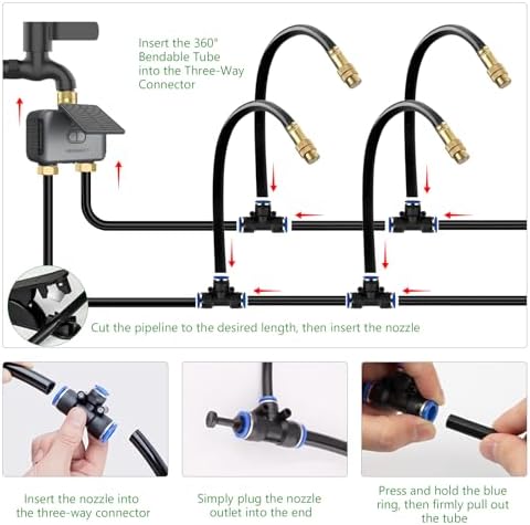 120FT WiFi Solar Drip Irrigation System, Dual Zone Timer - Image 6