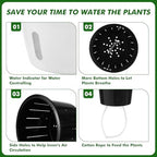 Planterhoma 5 Inch Self Watering Pots for Indoor Plants, 12 Packs Self Watering Planters for Orchid, Spider Plant, Devil's Ivy & African Violet, Water Indicator & Black Wick Pots, White/Black - Image 6