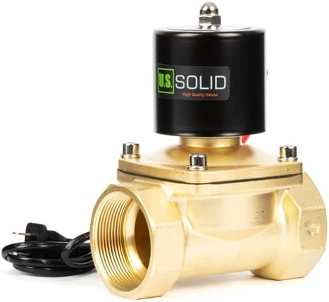 U.S. Solid Smart WiFi Brass Solenoid Valve, 2", 110V AC, Normally Closed, App Remote Control for Water Systems & Automation - Image 2