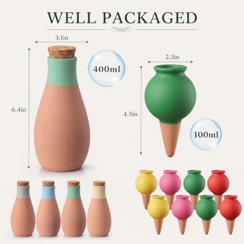 Waydress 12pcs Terracotta Watering Spikes Olla Watering System Insert Stake - Image 2