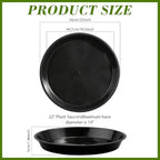6 Pack 22 inch Plant Saucers for 19 inch Planters, Modern Matte Finish 18 20 22 25 inch Flower Pot Drip Tray Base for Indoors Outdoors, Heavy Duty Plant Trays to Catch Water, Black - Image 2