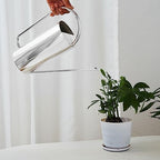 Watering Can, Stainless Steel Colored Watering Can Indoor Metal Watering Can Long Spout 1500ml Large Capacity Watering Kettle for Desk Office Plants (Stainless Steel Color) - Image 4