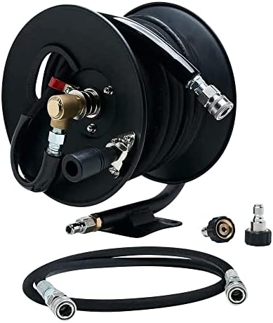 MTM Hydro Reel Kit with Pressure Washer Hose, 100 ft, 3/8 in, Black by VelociPerformanceProducts