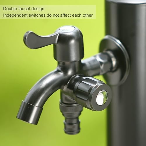 Floor Mounted Faucet Outdoor Water Pipe Vertical Fountain Irrigation Column,Freestanding Stainless Steel Garden Faucet - Outdoor Antifreeze Water Column for Easy Irrigation, Compact Design, - Image 3