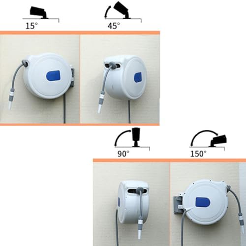 65FT Automatic Retractable Garden Hose Reel with 1/2 Inch PVC Hose, 65FT Leader Hose, Wall-Mountable with 150° Rotation for Easy Use in Your Yard - Image 3