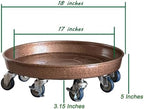 Rolling Planter Caddy(470lbs Capacity), Heavy Duty Metal Plant Stand with Brake Wheels Plant Dolly Mover Plant Pot Tray Saucer for Indoor Outdoor 18inches Copper - Image 2
