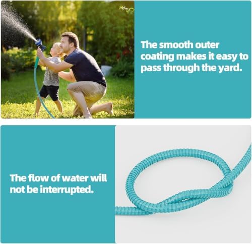 SPECILITE 25ft 304 Stainless Steel Metal Hose (Sky Blue) with Blue Nozzle - Image 4