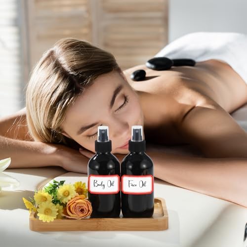 Norme 12 Pcs 8 oz Glass Spray Bottles, Funnels and Labels, Black, Stylish - Image 4