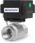 Motorized Ball Valve - 1/2" Stainless Steel Electric Water Valve with Full Port, 2 Wire Electrical Ball Valve 9-24V AC/DC,Auto Return Setup, NSF Certified, IP67 by movafaFH