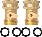 OAkita Garden Hose Connector, 2-Piece 3/4 in. Heavy-Duty Solid Brass Garden Hose shutoff Valve with 4 Extra Rubber washers by Unknown