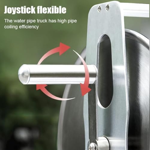 Garden Hose Reel Set, Freestanding or Wall Mounted, 1/2" Hose, Easily Portable, Prevents Twisting, Ideal for Watering Flowers or Washing Cars, Includes 15m Hose - Image 4