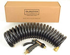 Hose Kit: 1/2" ID x 25' HP Quality Coiled Hose (Charcoal Gray) with Metal Body Spray Nozzle and Brass Quick Release Swivel Connector - Image 2