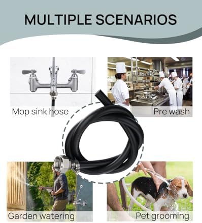 3/4" Hose Thread, 3.9 ft Mop Sink Hose for Commercial Service Sink Faucet - Image 6
