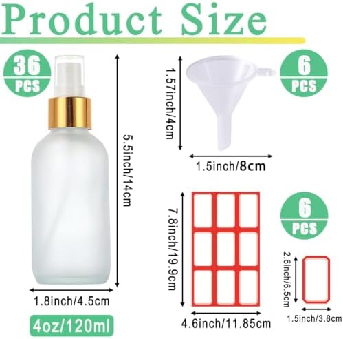 Youlina 36 Pcs 4oz Glass Spray Bottles Fine Mist, Clear, Simple, Reusable - Image 2