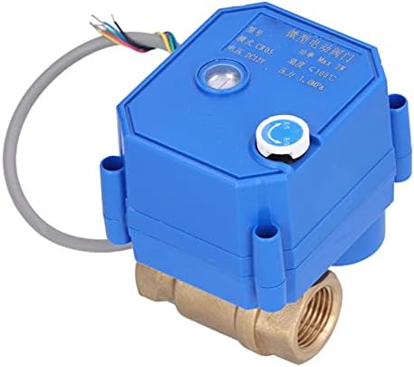 BRRNOO Solenoid Valve, Automatic Water Shut Off Valve with Switch Indication Brass Motorized 5 Wire DC12V Through Electric Ball - Image 6
