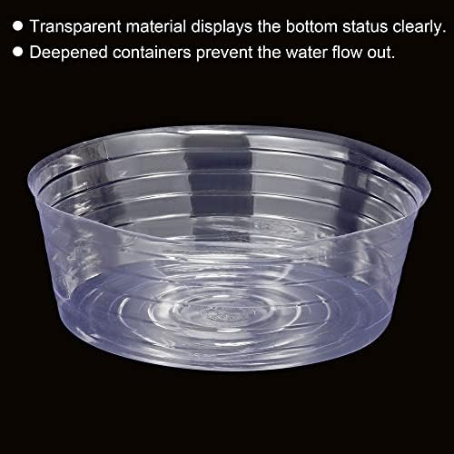 MECCANIXITY Plant Pot Saucer 13.4 Inch Plastic Round Flower Drip Tray for Indoor Outdoor, Clear Pack of 10 - Image 4