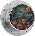 Mechanical Kitchen Timers for Cooking,Birds and Flowers Sketch Printed 60 Minute Magnetic Countdown Timer,Cute Cooking Timers with Alarm,Stainless Steel Time Timer Manual No Batteries Required by Unknown