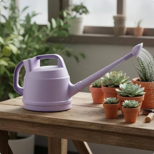 Watering Can Long Spout Sprinkler Ergonomic Handle Lightweight PP Construction Suitable for Balcony Use, Beige - Image 5
