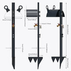 Garden Hose Holder Freestanding for Outside With Tool Storage Heavy Duty 2MM Carbon Steel (Deep Grey, Without Faucet) - Image 4