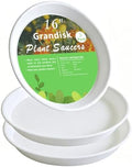 TITE 3 Pack Plant Saucer Heavy Duty Sturdy Drip Trays for Indoor and Outdoor (16 Inch, White) by Grandisk
