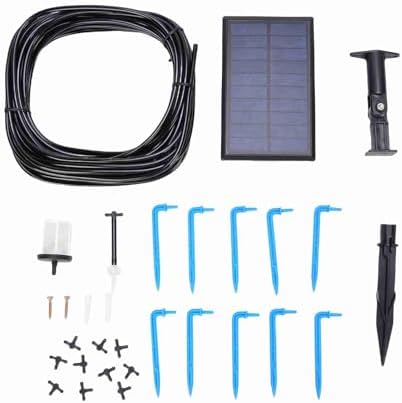 Drip Irrigation System, Solar Powered 6 Timer Modes Water Conservation Solar Irrigation System, Automatic Watering with 10m Hose for Gardens Lawns Greenhouses (Black) - Image 6