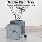 Rolling Plant Stand with Water Drawe, Bottom Watering Tray with Wheels - Image 3
