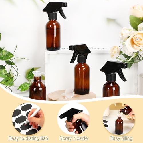 Fumete 20 Pcs 4 oz Glass Spray Bottles Empty Sprayer Containers,Amber - Image 3