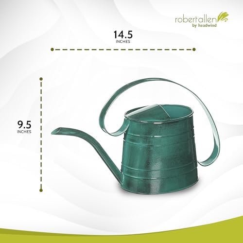 Headwind Danbury Small Watering Can, Indoor Plants Metal Watering Can with Long Spout, 0.5 Gallon Vintage Powder-Coated Steel Plant Watering Can, Indoor & Outdoor – Surf Light Blue - Image 2