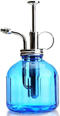 Plant Mister- Blue Color Glass Bottle & Brass Sprayer (Chrome) by Purism+Style