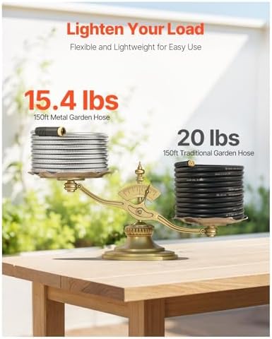 Stainless Steel Garden Hose 150ft Metal Hose Lightweight No Kink - Image 4