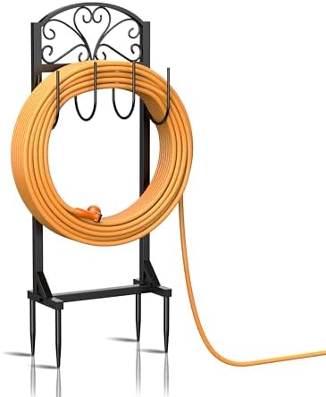 Garden Hose Holder for Outside - Freestanding Metal Water Hose Holder Stand Holds 151ft, Heavy Duty Garden Hose Storage Hanger Rack for Outdoor Yard Patio by Unknown