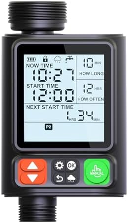 Tnfeeon Hose Timers with 3.3 Inch Large LCD Screen Automatic Sprinkler Irrigation System for Lawn Yard Outdoor Plants Programmable Garden Hose Water Timer Lawn Irrigation Timer - Image 3