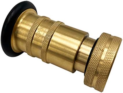 SAFBY Fire Hose Nozzle NPSH/NPT Thermoplastic Fire Equipment Spray Jet Fog with Aluminum Female and Male Fitting (2 Inch Brass) - Image 2