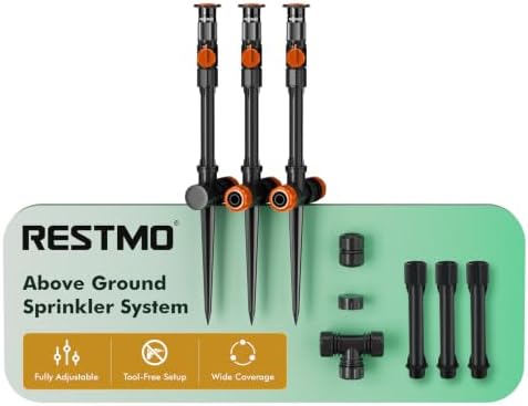 RESTMO Sprinklers for Yard, Above Ground Irrigation Garden Sprinkler System by Restmo