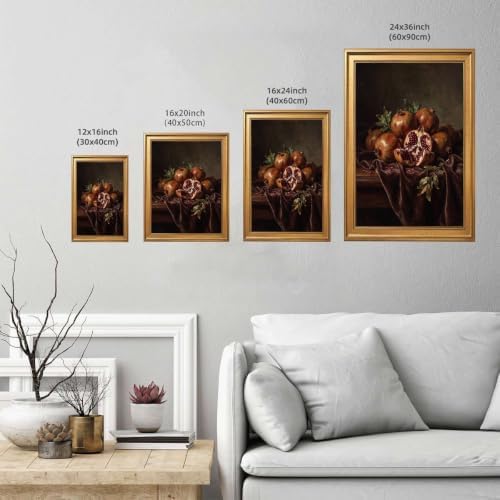 Gold Vintage Framed Pomegranate Still Life Wall Art Classic Fruit Print - Image 3
