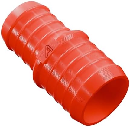 PVC Barbed Straight Pipe Reducer - Corrugated Hose Reducing Joiner & Coupling Adapter Fitting(Red,76mm to 63mm (3" to 2 1/2")) - Image 2
