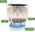 Dexceder 18x17 Self Watering Planter with Wheels (Black Gold Crackle) - Image 2