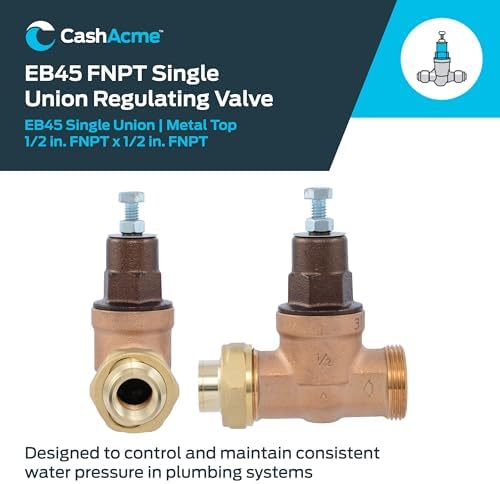 Cash Acme EB45 Pressure Regulating Valve, Single Union, 1/2 Inch NPT Female x NPT Female, Metal Top, 60 PSI, PVA08M-SUTH-60 - Image 2