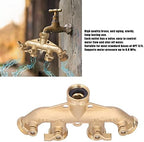 Brass Garden Hose Splitter (4 Way), Solid Connector NPT 3/4，Brass Connector Hose Spigot Adapter 4 Valves with 4 Extra Rubber Washers - Image 3