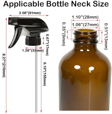 Eco-Friendly Trigger Spray Nozzles – All Plastic, No Metal Spring, 3 Spray Modes, Fits 8oz & 16oz Spray Bottles for Home & Garden (Back-48 Pack) - Image 2