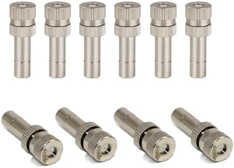 50 Pack Low Pressure Brass Misting Nozzles, Anti Drip Fogging Spray Head, Cleanable Water Mist Sprayers 6mm Mist Nozzle Dust Control(Size:Orifice 0.5mm,Color:Nickel Plated) by Unknown