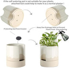Nihow Ceramic Self Watering Plant Pot for Indoor Plants,8 Inch,White & Wave - Image 4