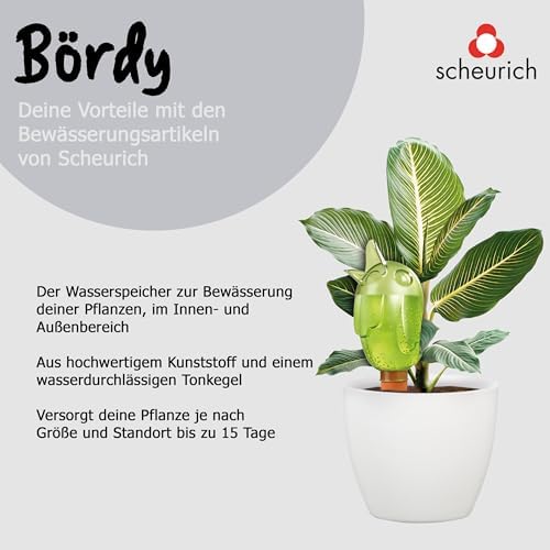 Scheurich Bördy XXL Plastic Water Reservoir, Colour: Bördy XXL, Green, 13.7 cm Width, 11 cm Depth, 33 cm High, 1 Litre Vol. - Image 5