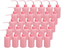 PATIKIL 250ml 8oz Pink Round Plastic Reusable Eyelash Tattoo Wash Bottle, 30 Pack, Perfect for Plant Care, Lab Use, Storage by PATIKIL