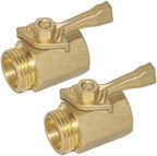 Brass Pipe Fittings 3/4 Inch Brass Water Shut Off Valve Heavy Duty Outdoor Garden Hose Connector Pipe Fitting Repair Fittings(K) by Unknown