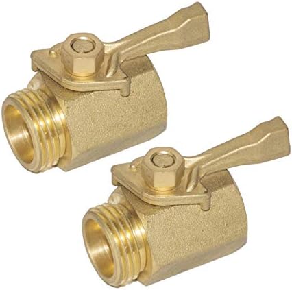 Brass Pipe Fittings 3/4 Inch Brass Water Shut Off Valve Heavy Duty Outdoor Garden Hose Connector Pipe Fitting Repair Fittings(K) by Unknown